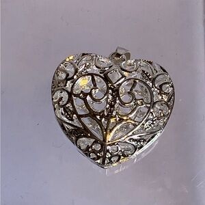 Elegant Silver Heart Pendant